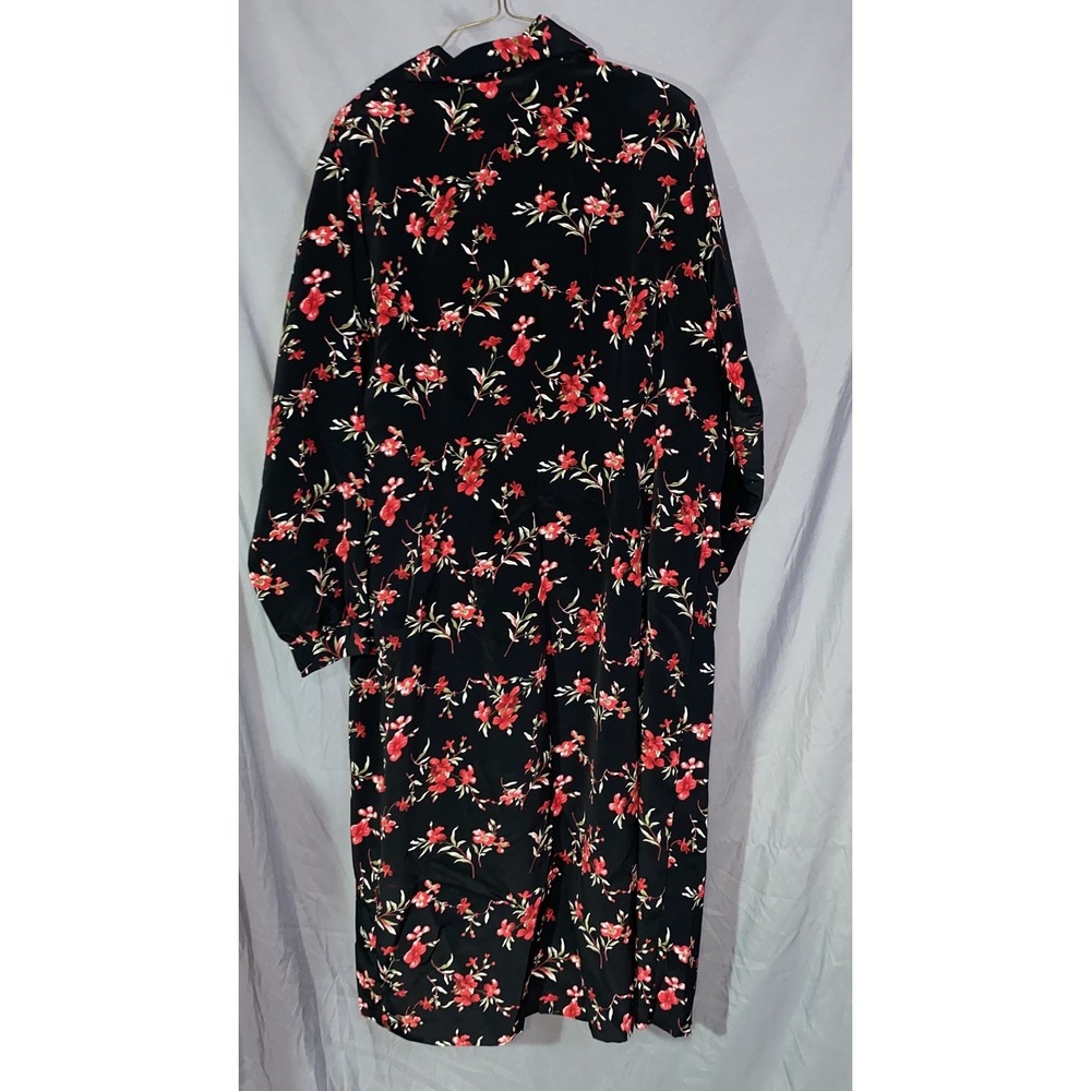 Vtg 1970s Sue Brett Collection Black& Red Floral Dress Plus Size 2xl - Picture 6 of 6